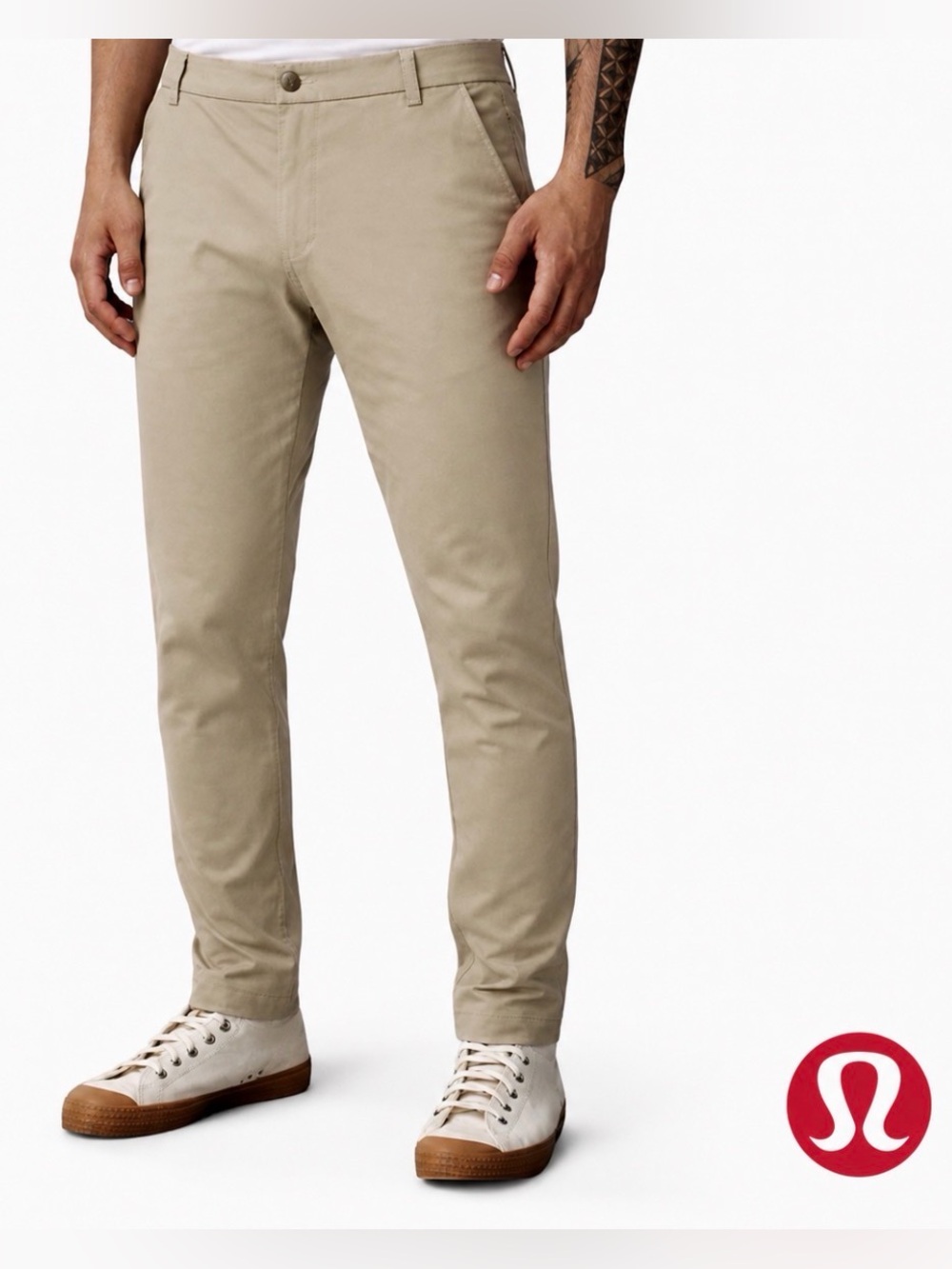 Lululemon ABC Commission Pants 32 Tan Warpstreme Stretch Golf Chino Mens NWOT